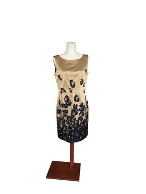 Kenneth Cole New York Gold and Black Leopard-Print Midi Dress
